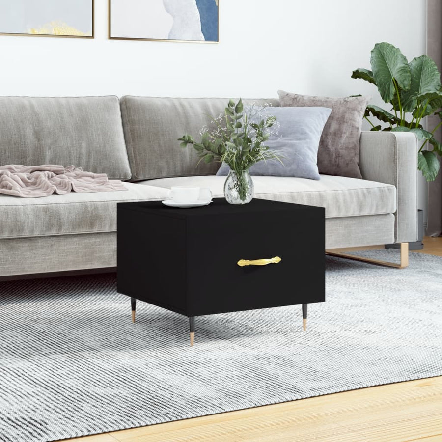 Salontafel 50X50X40 Cm Bewerkt Hout 1 Zwart