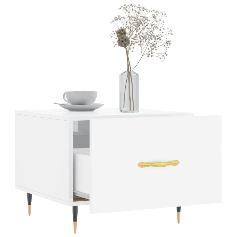 Salontafel 50X50X40 Cm Bewerkt Hout 1 Hoogglans wit
