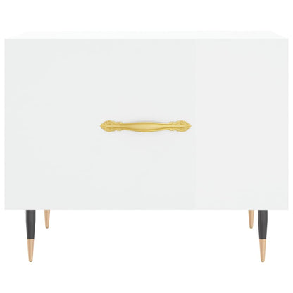 Salontafel 50X50X40 Cm Bewerkt Hout 1 Hoogglans wit