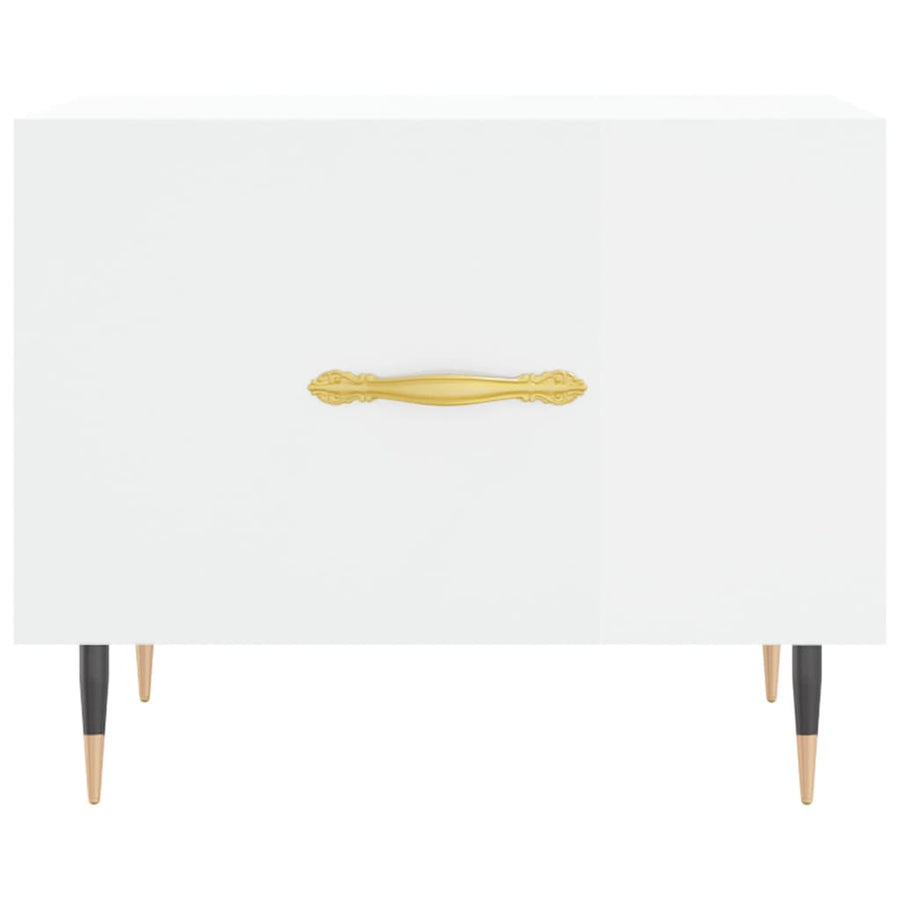 Salontafel 50X50X40 Cm Bewerkt Hout 1 Hoogglans wit