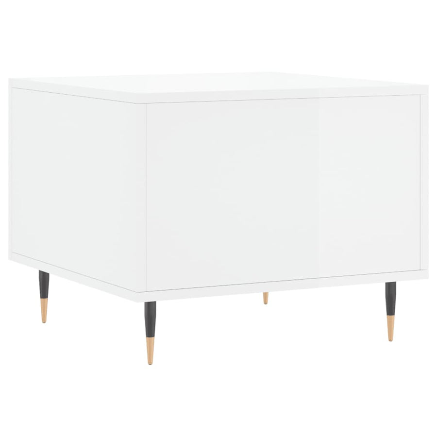 Salontafel 50X50X40 Cm Bewerkt Hout 1 Hoogglans wit