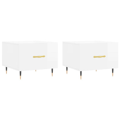 Salontafels 50X50X40 Cm Bewerkt Hout 2 Hoogglans wit