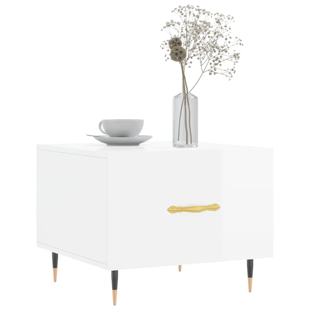 Salontafels 50X50X40 Cm Bewerkt Hout 2 Hoogglans wit