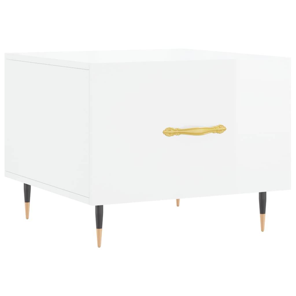 Salontafels 50X50X40 Cm Bewerkt Hout 2 Hoogglans wit