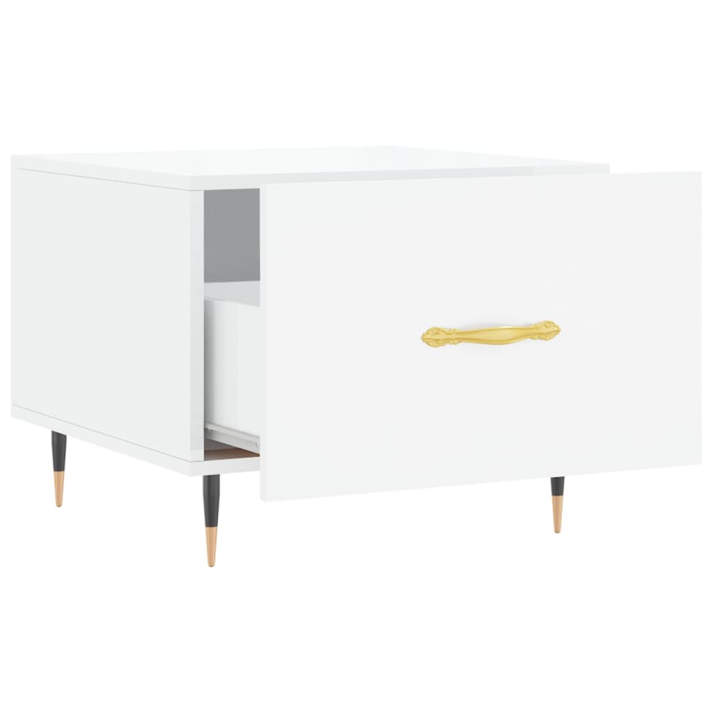 Salontafels 50X50X40 Cm Bewerkt Hout 2 Hoogglans wit