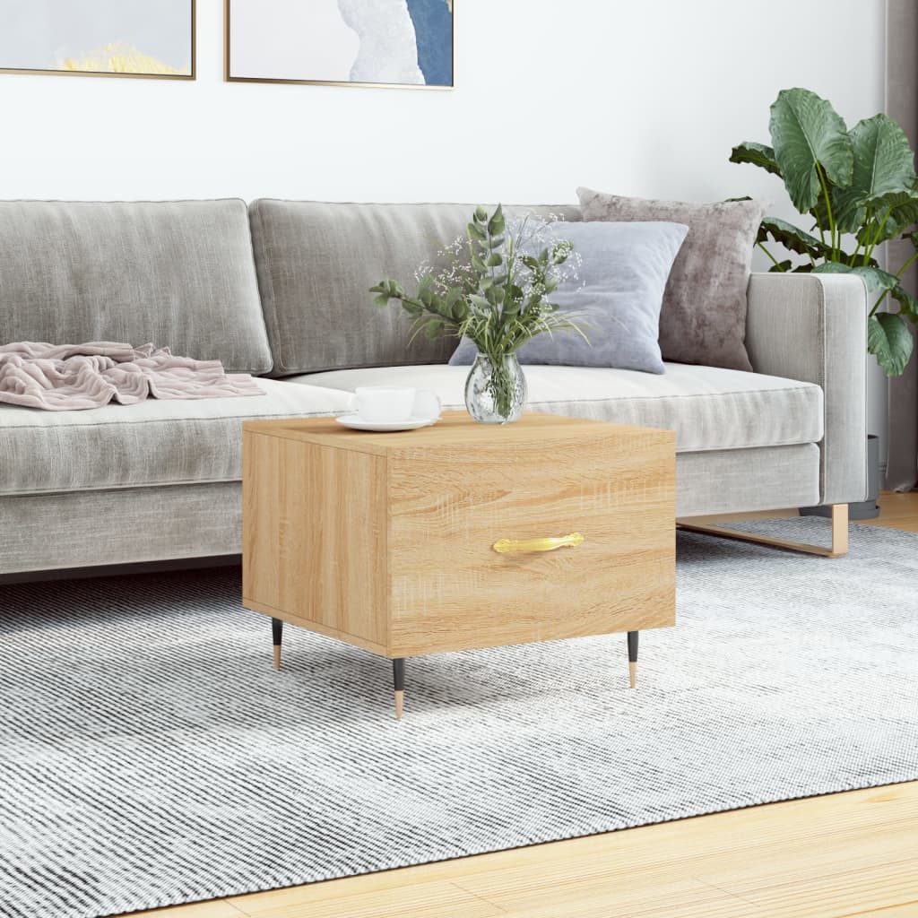 Salontafel 50X50X35 Cm Bewerkt Hout Kleurig 1 Sonoma eiken
