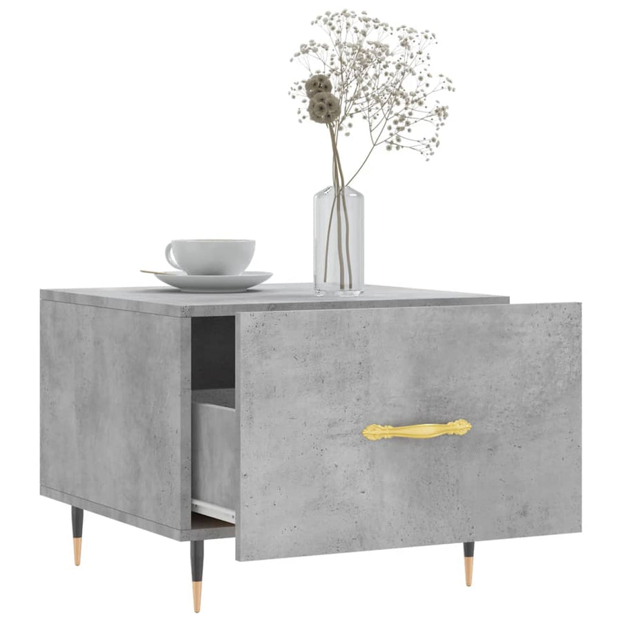 Salontafel 50X50X40 Cm Bewerkt Hout 1 Betongrijs