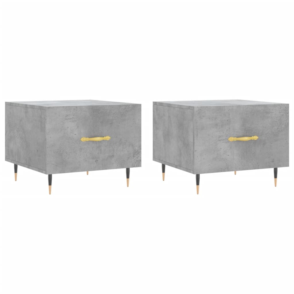 Salontafels 50X50X40 Cm Bewerkt Hout 2 Betongrijs