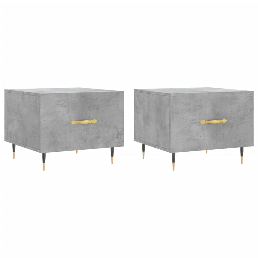 Salontafels 50X50X40 Cm Bewerkt Hout 2 Betongrijs