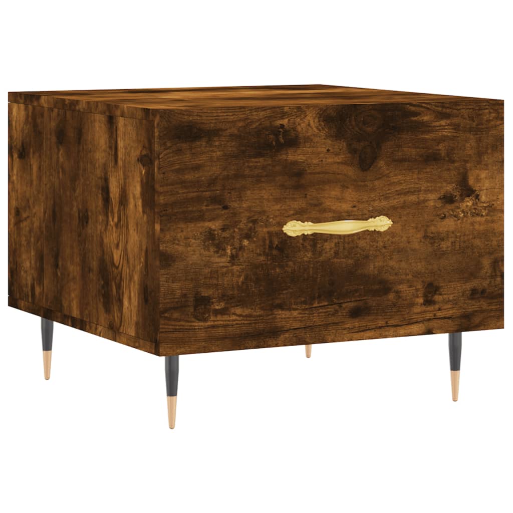 Salontafel 50X50X40 Cm Bewerkt Hout Kleurig 1 Gerookt eiken