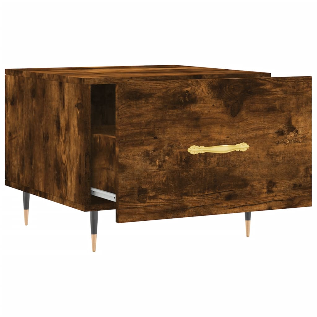 Salontafel 50X50X40 Cm Bewerkt Hout Kleurig 1 Gerookt eiken