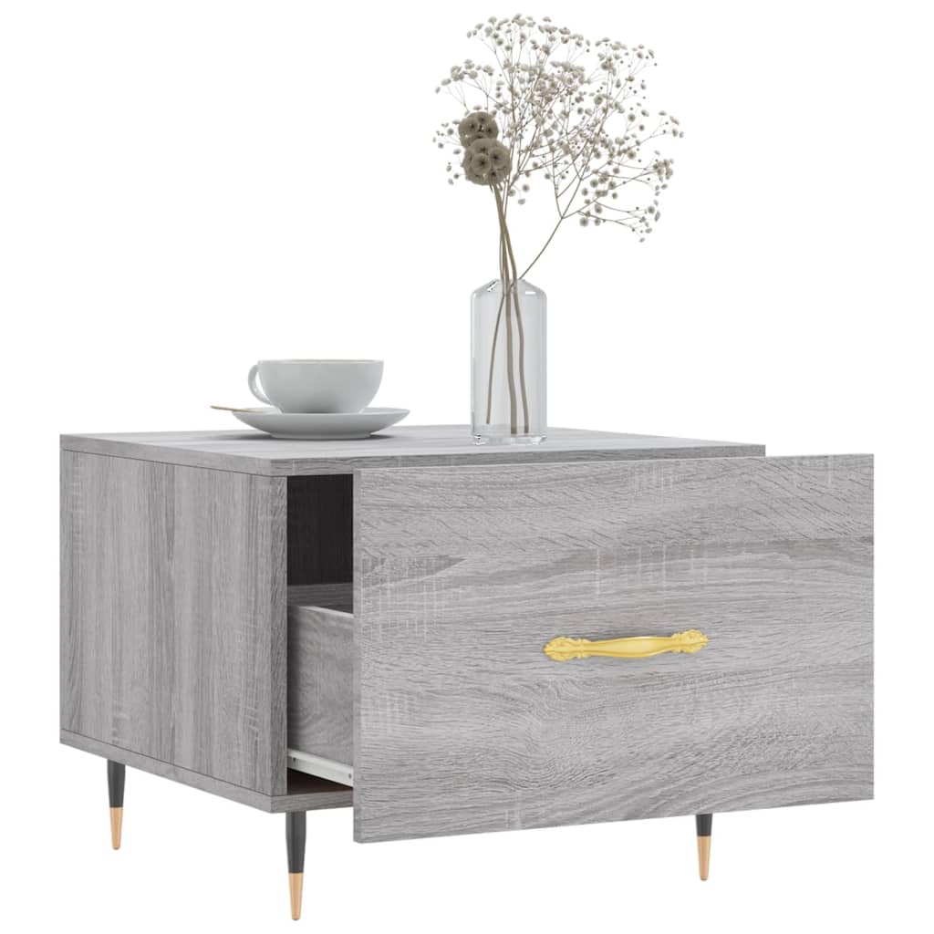 Salontafel 50X50X40 Cm Bewerkt Hout Eiken 1 Grijs sonoma