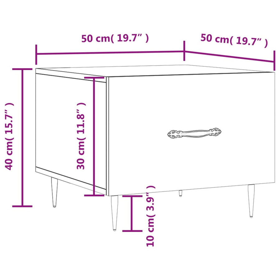 Salontafel 50X50X40 Cm Bewerkt Hout Bruin Eikenkleur 1 Bruineiken