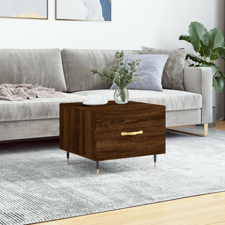 Salontafel 50X50X40 Cm Bewerkt Hout Bruin Eikenkleur 1 Bruineiken