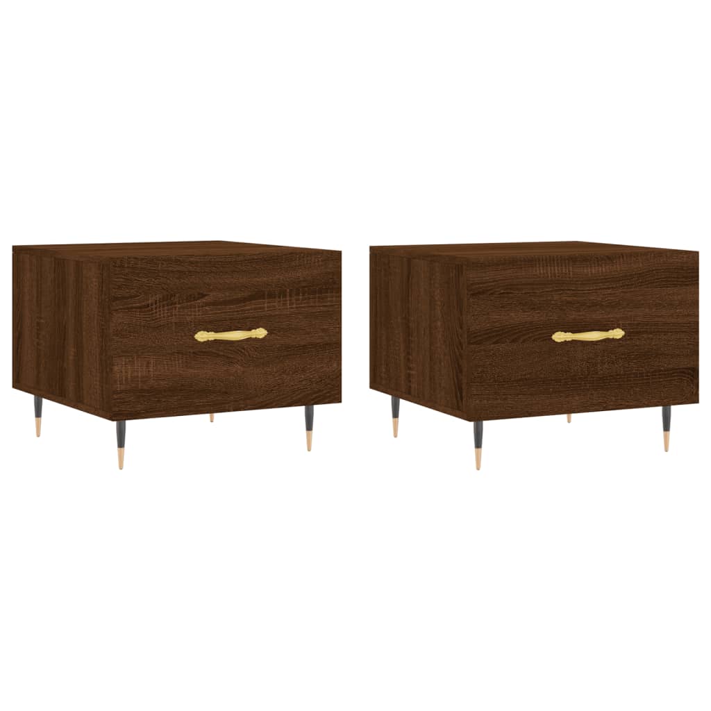 Salontafels 50X50X40 Cm Bewerkt Hout 2 bruin eikenkleur