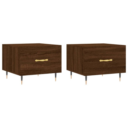 Salontafels 50X50X40 Cm Bewerkt Hout 2 bruin eikenkleur