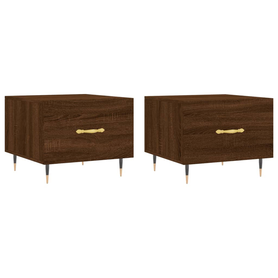 Salontafels 50X50X40 Cm Bewerkt Hout 2 bruin eikenkleur
