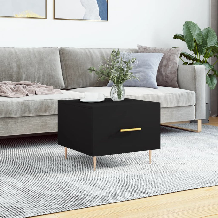 Salontafel 50X50X40 Cm Bewerkt Hout 1 Zwart