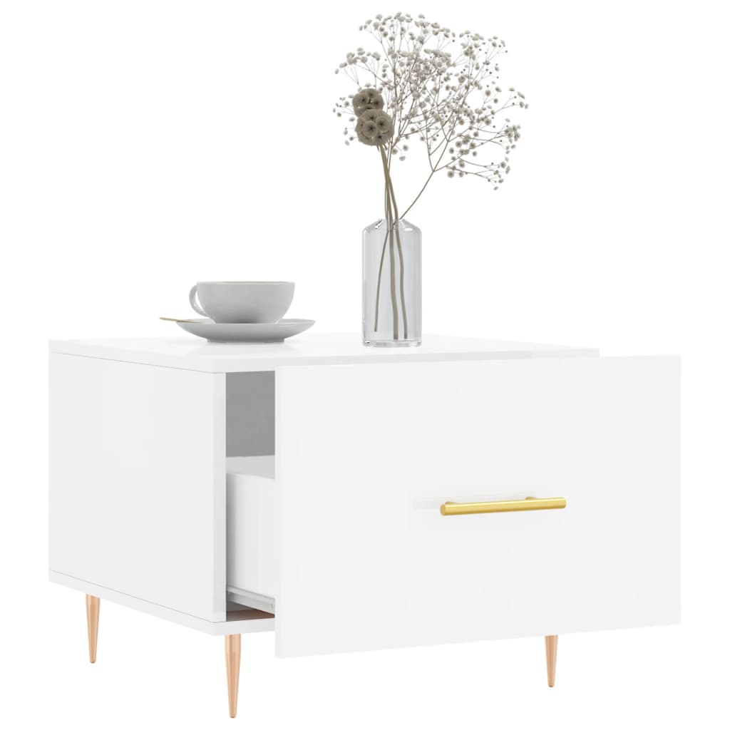 Salontafels 50X50X40 Cm Bewerkt Hout 2 Hoogglans wit