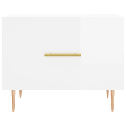 Salontafels 50X50X40 Cm Bewerkt Hout 2 Hoogglans wit