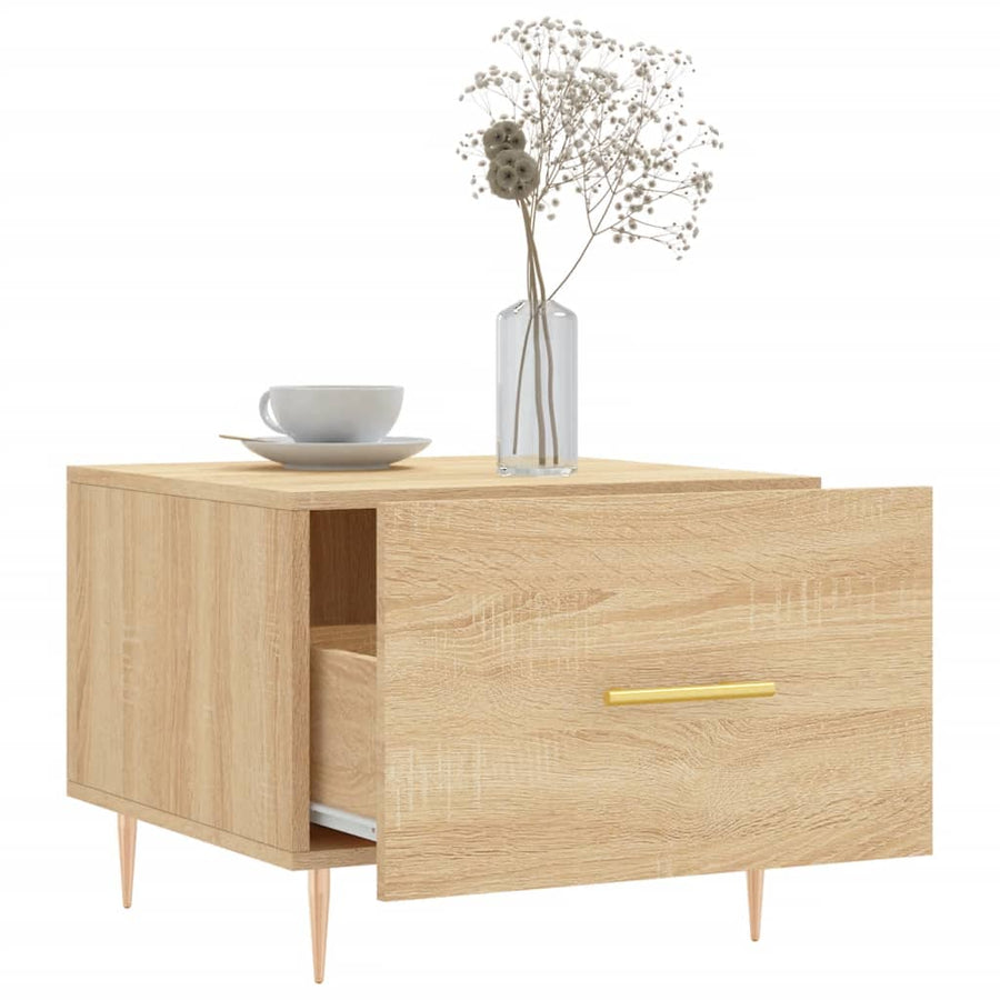Salontafel 50X50X35 Cm Bewerkt Hout Kleurig 1 Sonoma eiken