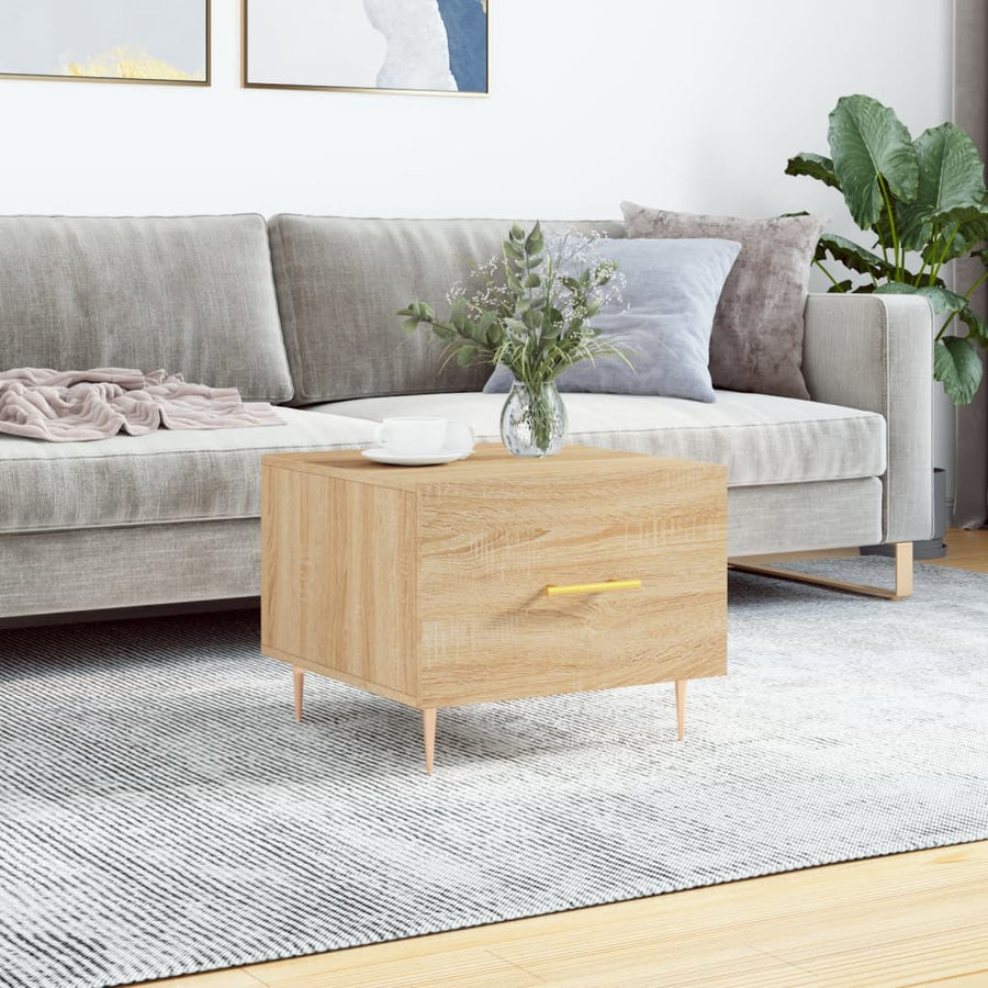 Salontafel 50X50X35 Cm Bewerkt Hout Kleurig 1 Sonoma eiken