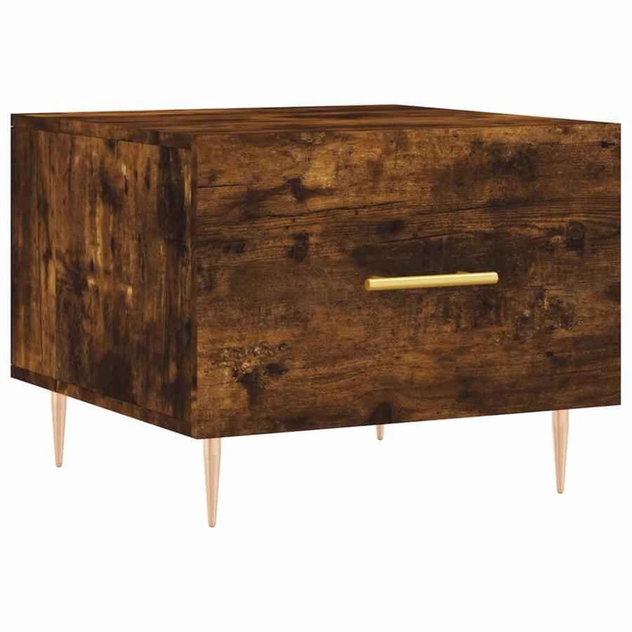 Salontafel 50X50X40 Cm Bewerkt Hout Kleurig 1 Gerookt eiken