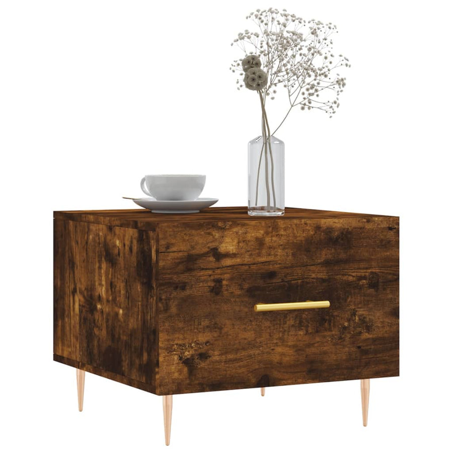 Salontafel 50X50X40 Cm Bewerkt Hout Kleurig 1 Gerookt eiken