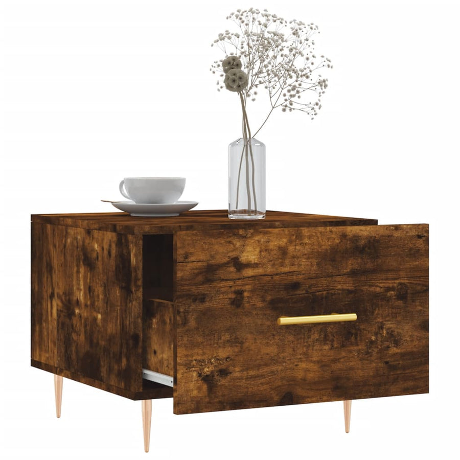 Salontafel 50X50X40 Cm Bewerkt Hout Kleurig 1 Gerookt eiken