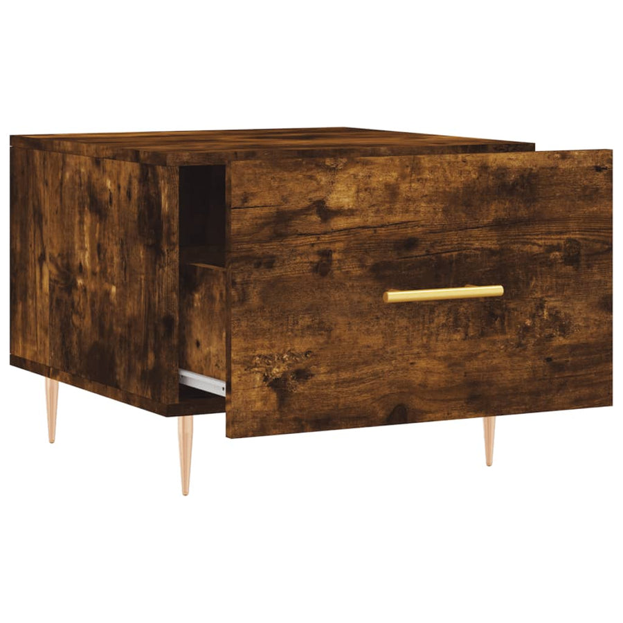Salontafel 50X50X40 Cm Bewerkt Hout Kleurig 1 Gerookt eiken