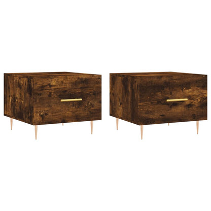 Salontafels 50X50X40 Cm Bewerkt Hout Kleurig 2 Gerookt eiken