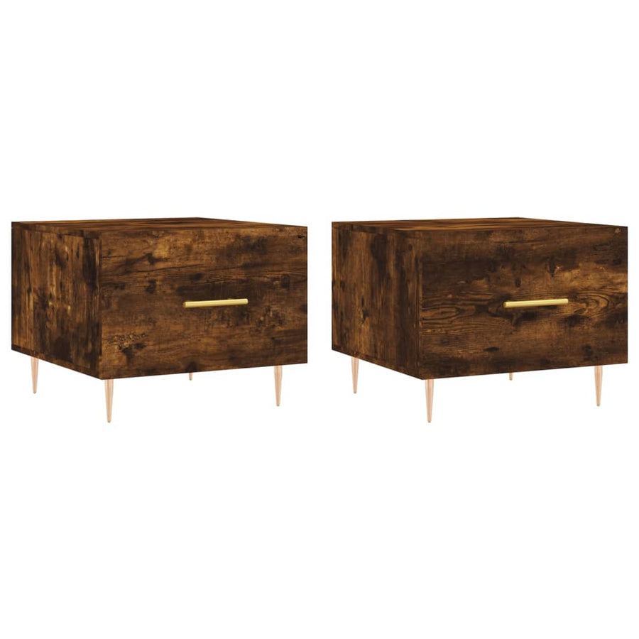 Salontafels 50X50X40 Cm Bewerkt Hout Kleurig 2 Gerookt eiken