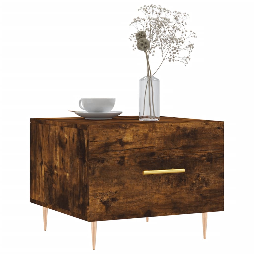 Salontafels 50X50X40 Cm Bewerkt Hout Kleurig 2 Gerookt eiken