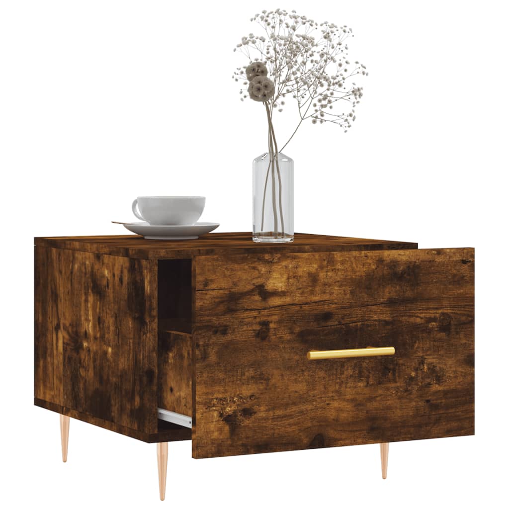 Salontafels 50X50X40 Cm Bewerkt Hout Kleurig 2 Gerookt eiken