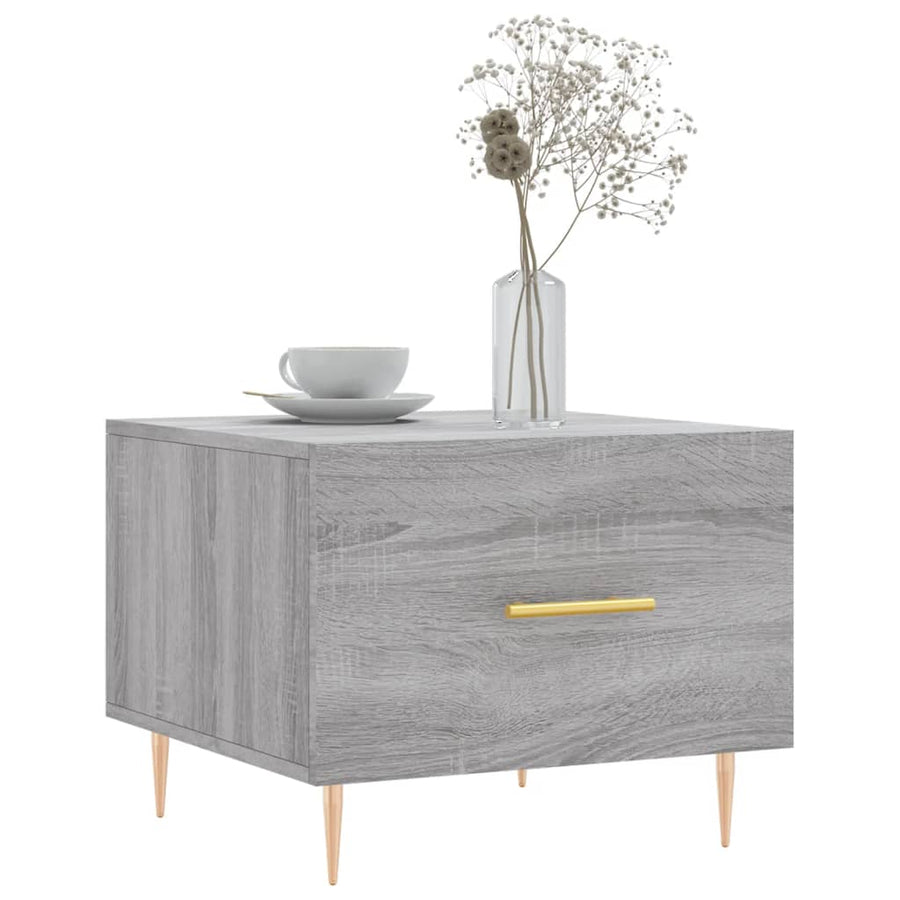 Salontafel 50X50X40 Cm Bewerkt Hout Eiken 1 Grijs sonoma
