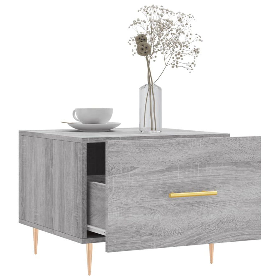 Salontafel 50X50X40 Cm Bewerkt Hout Eiken 1 Grijs sonoma