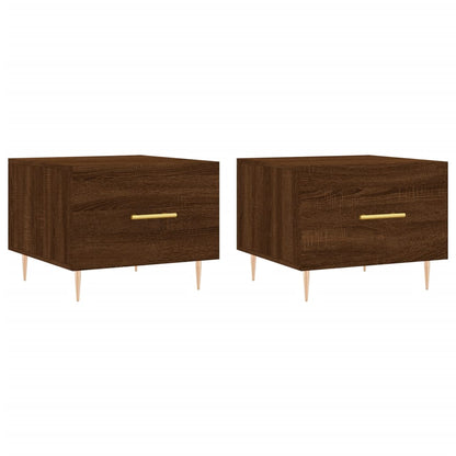 Salontafels 50X50X40 Cm Bewerkt Hout 2 bruin eikenkleur
