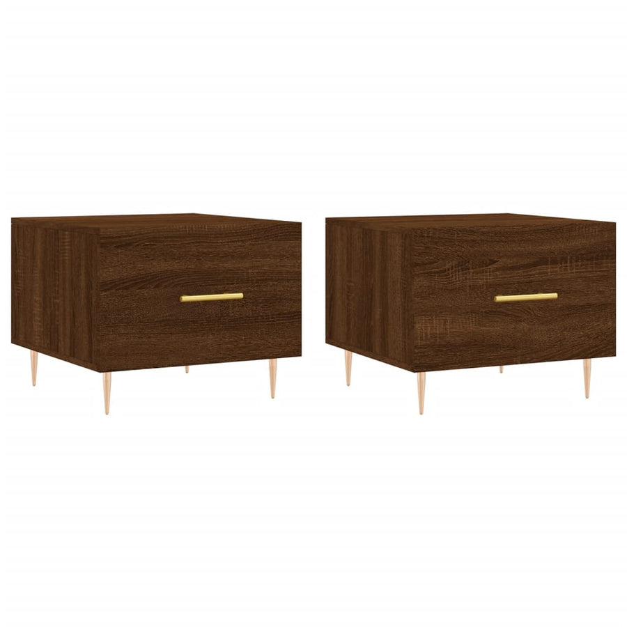 Salontafels 50X50X40 Cm Bewerkt Hout 2 bruin eikenkleur