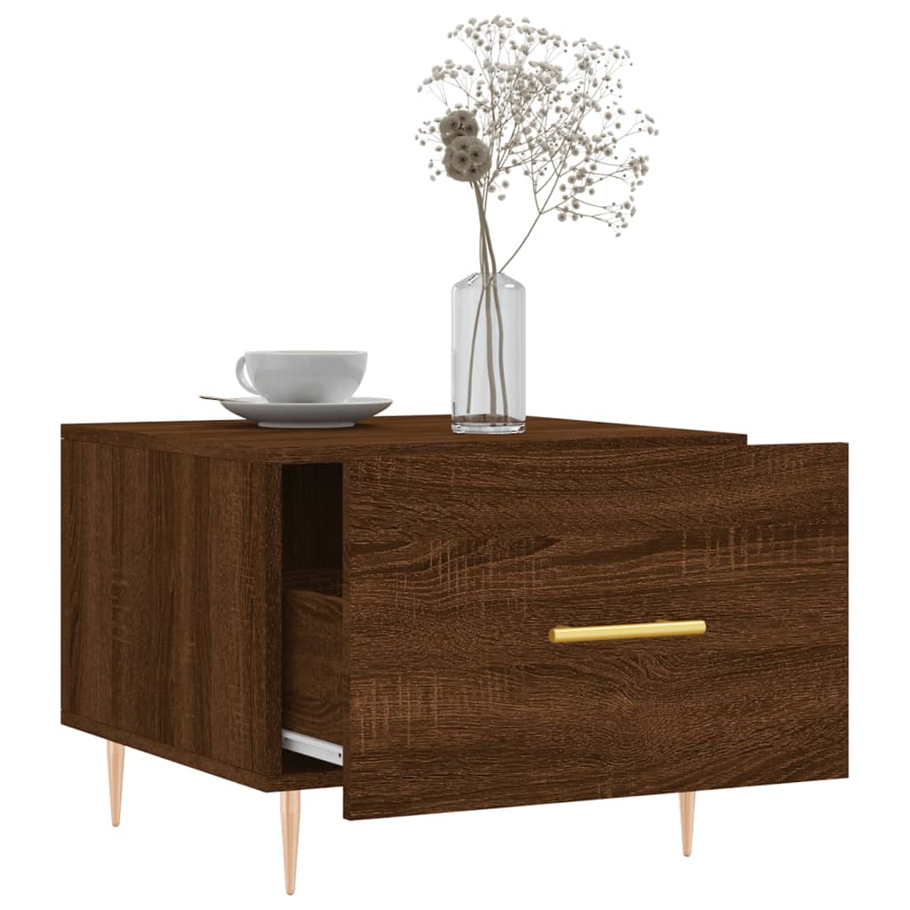Salontafels 50X50X40 Cm Bewerkt Hout 2 bruin eikenkleur
