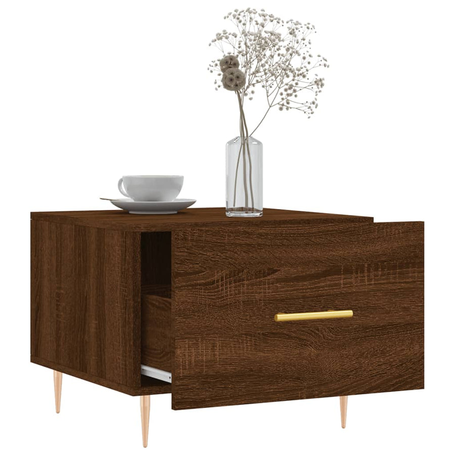 Salontafels 50X50X40 Cm Bewerkt Hout 2 bruin eikenkleur