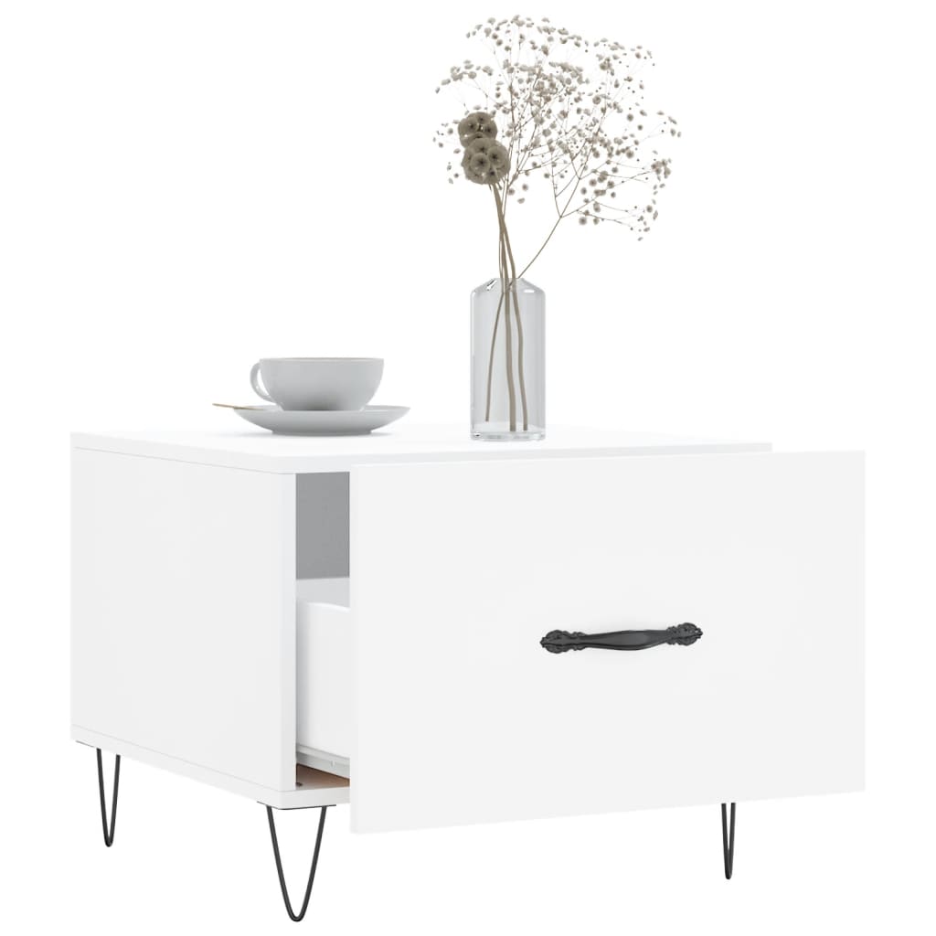 Salontafels 50X50X40 Cm Bewerkt Hout 2 Wit