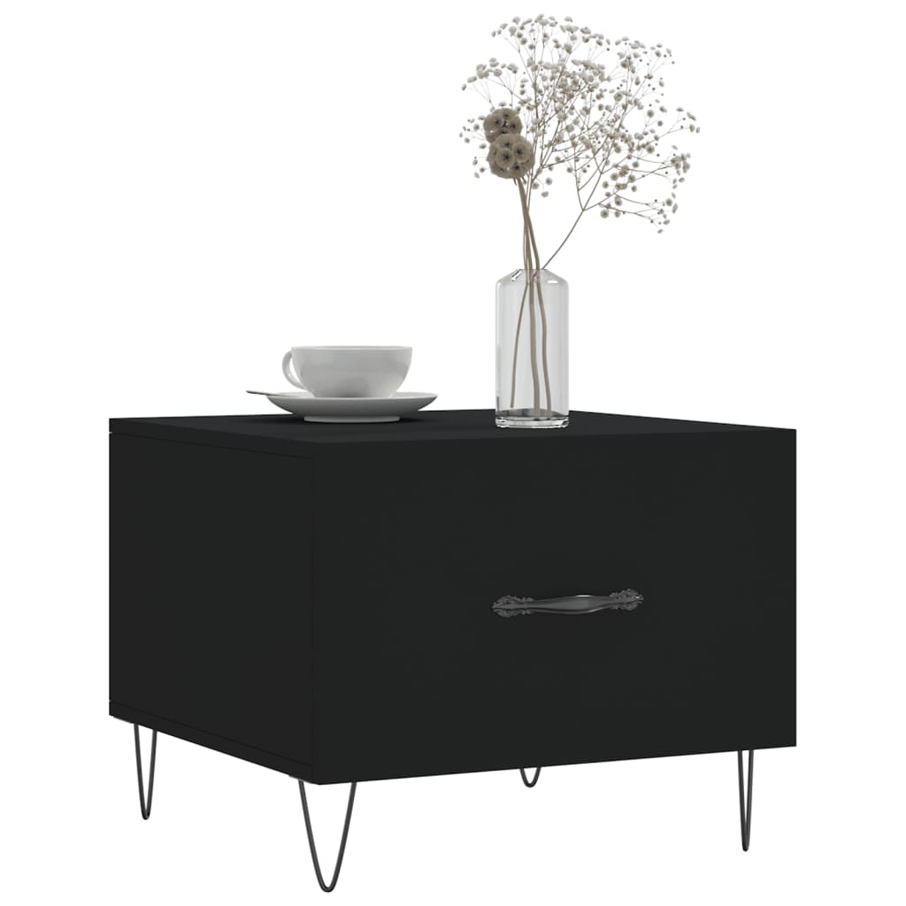 Salontafel 50X50X40 Cm Bewerkt Hout 1 Zwart