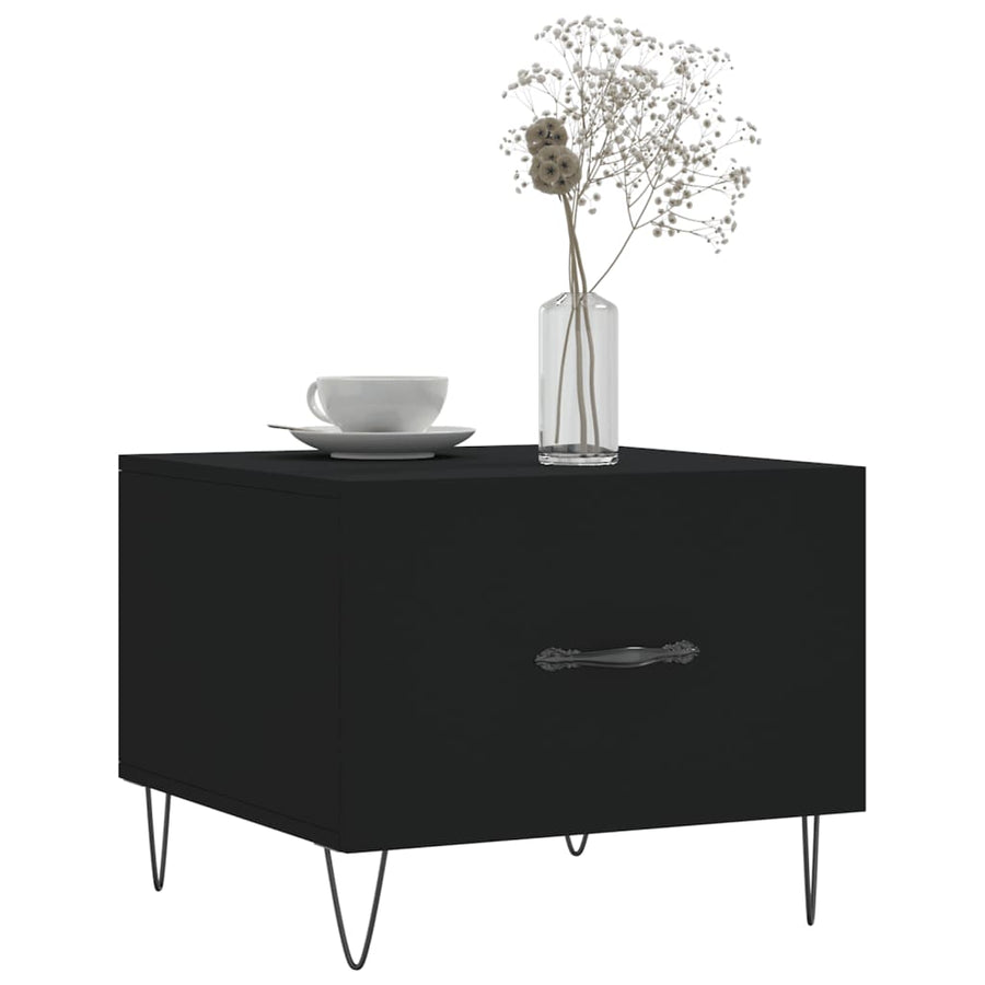 Salontafel 50X50X40 Cm Bewerkt Hout 1 Zwart