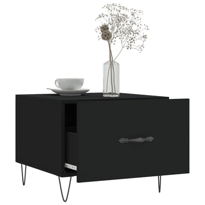 Salontafel 50X50X40 Cm Bewerkt Hout 1 Zwart
