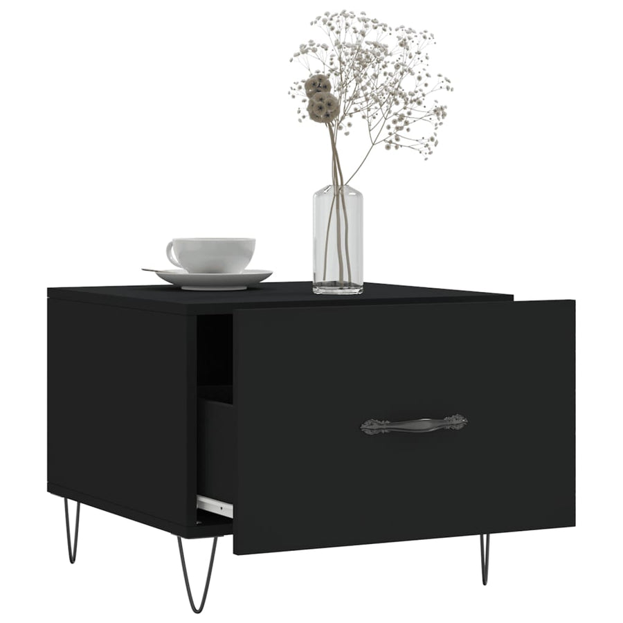 Salontafel 50X50X40 Cm Bewerkt Hout 1 Zwart