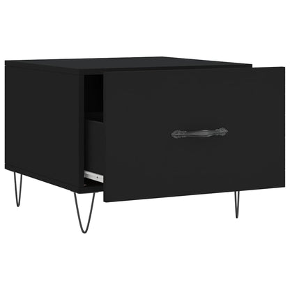 Salontafel 50X50X40 Cm Bewerkt Hout 1 Zwart