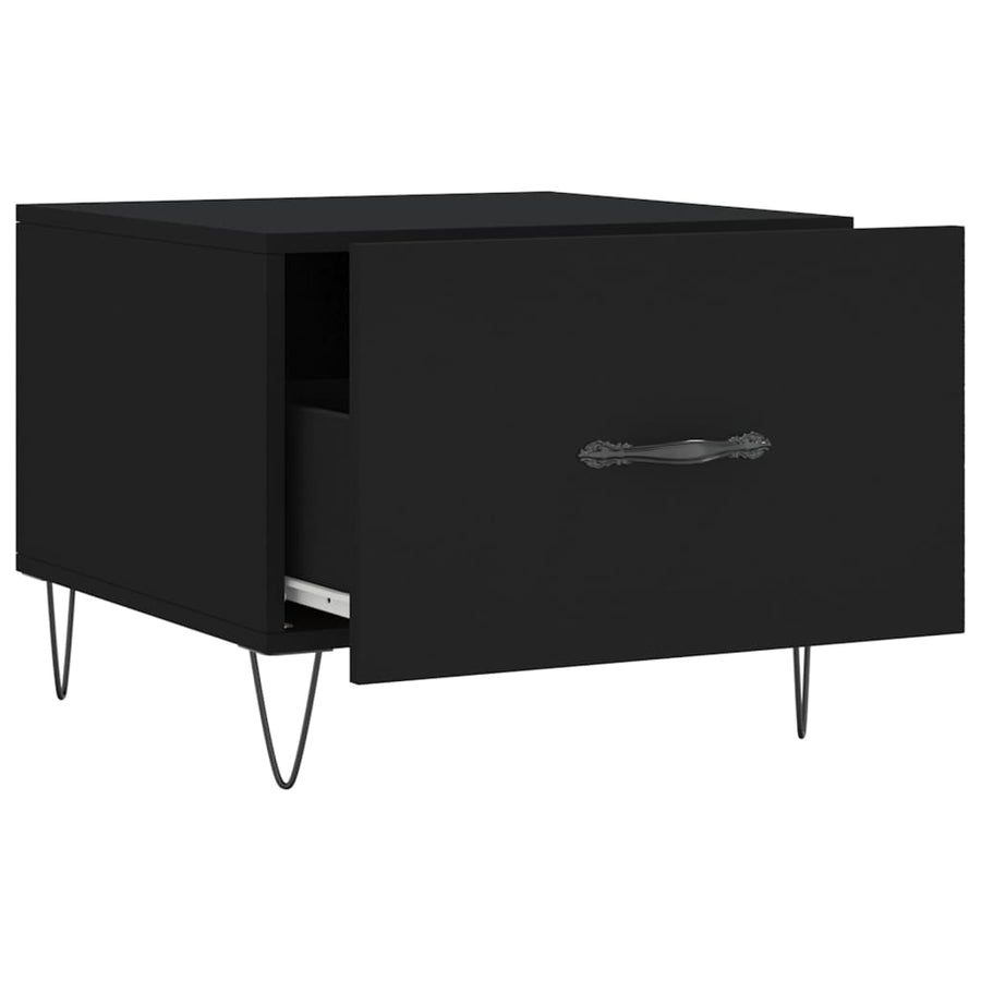 Salontafel 50X50X40 Cm Bewerkt Hout 1 Zwart