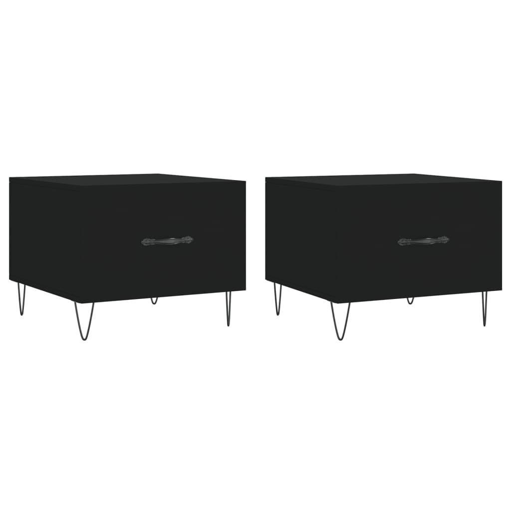 Salontafels 50X50X40 Cm Bewerkt Hout 2 Zwart