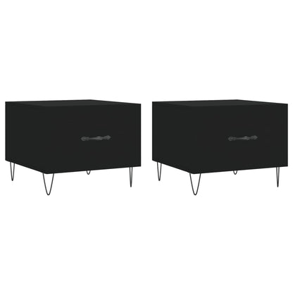 Salontafels 50X50X40 Cm Bewerkt Hout 2 Zwart