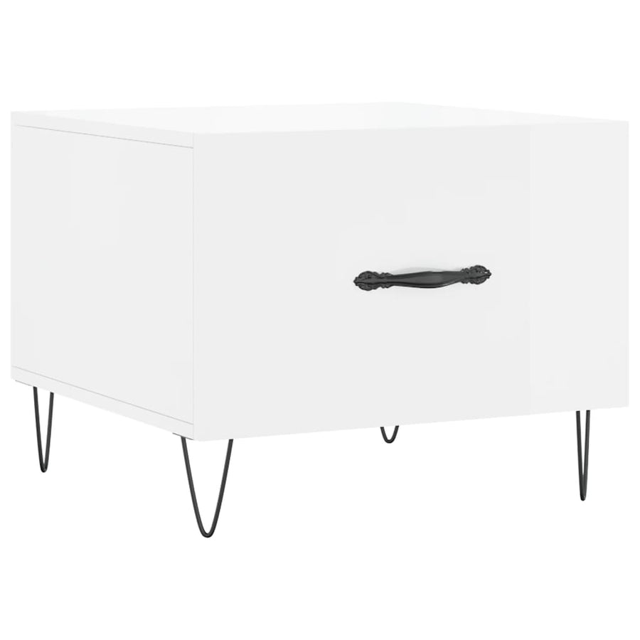 Salontafel 50X50X40 Cm Bewerkt Hout 1 Hoogglans wit